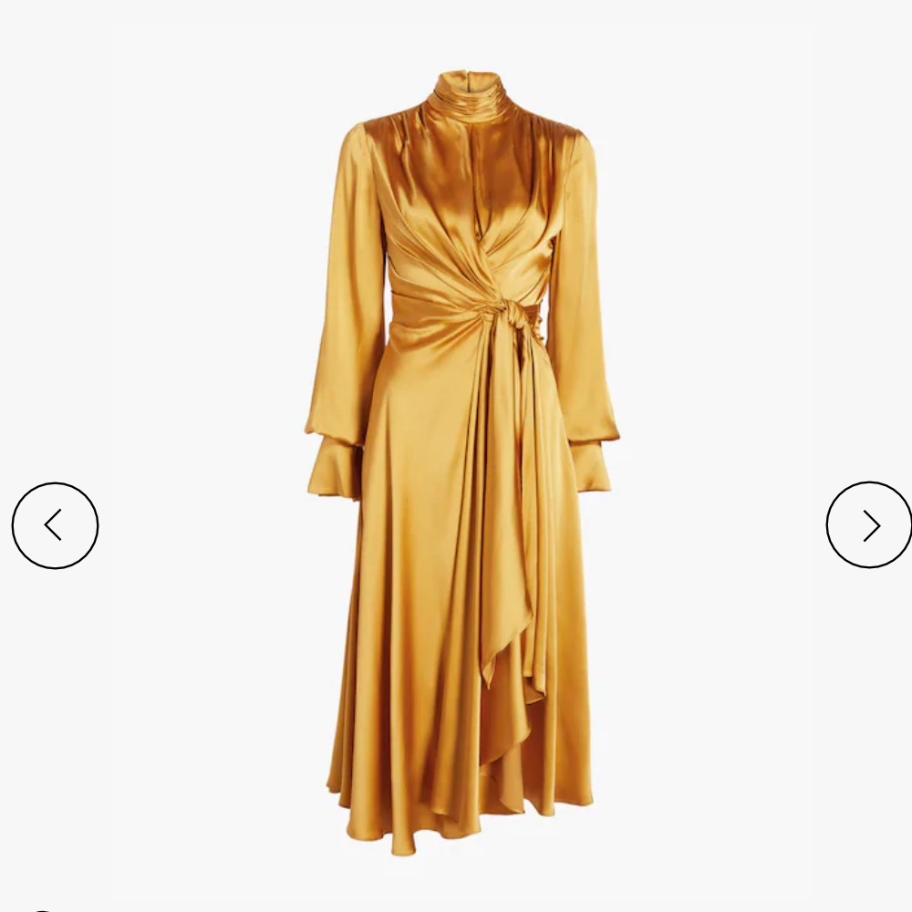 Jonathan Simkhai Tie-Front Satin Midi Dress